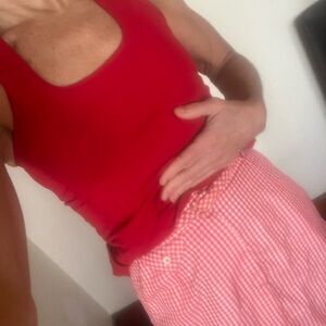 Red Gingham Skirt vintage
